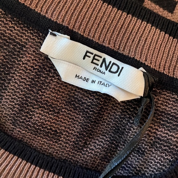 (✨SOLD) NWT Fendi Brown Viscose Midi Sweater Dress - Picture 3 of 5